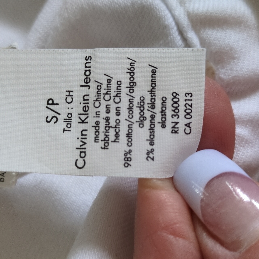 Calvin Klein Jeans White Denim Jacket - Picture 6 of 8
